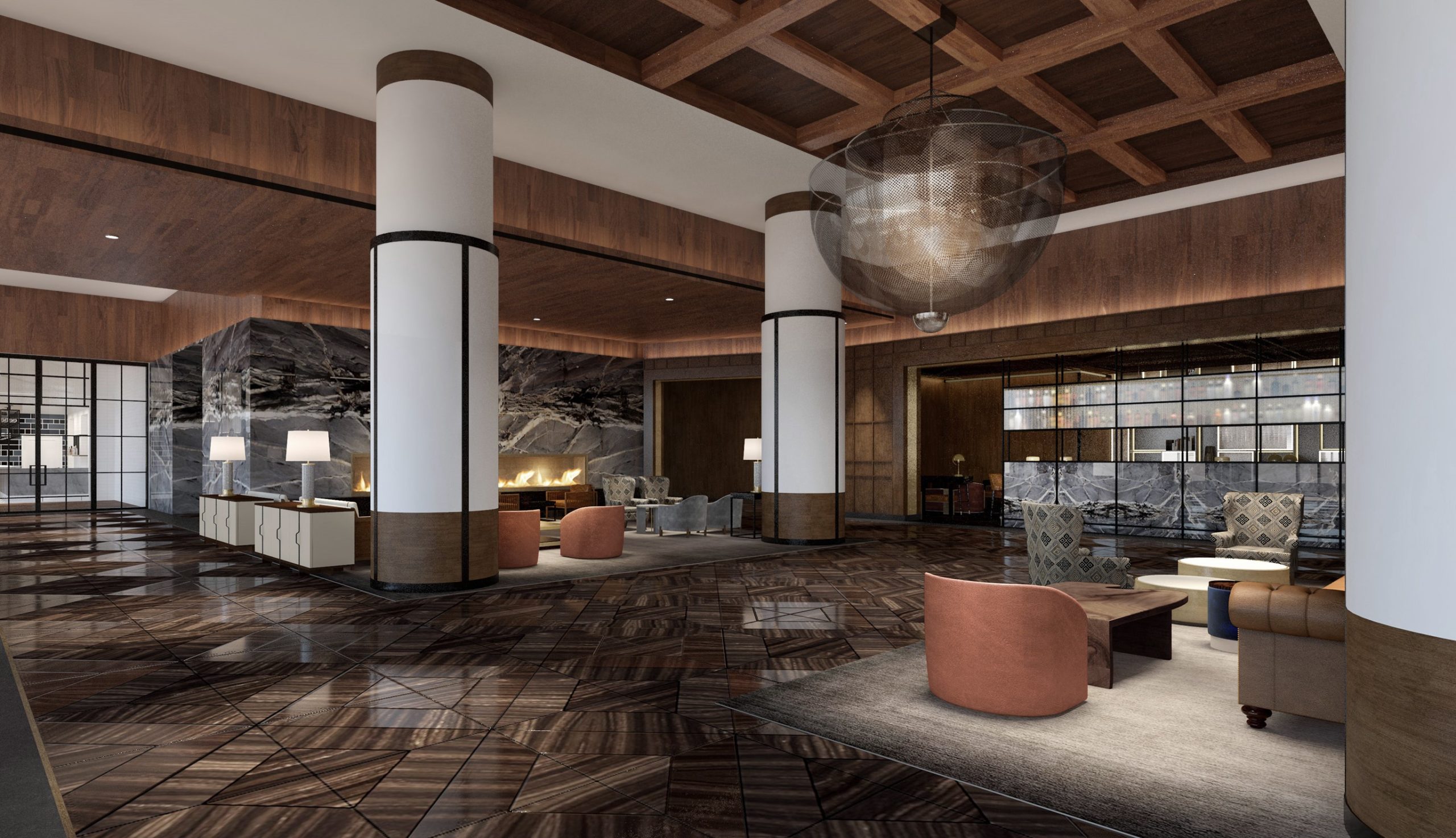 Lobby at the Omni Hotel in Oklahoma City | Bill Rooney Studio